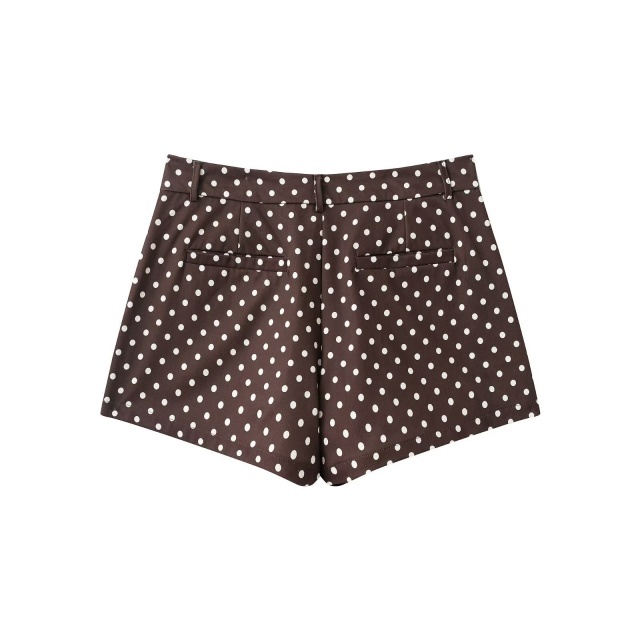 Polka Dot Printed Jacket Top Two Pieces Short Set