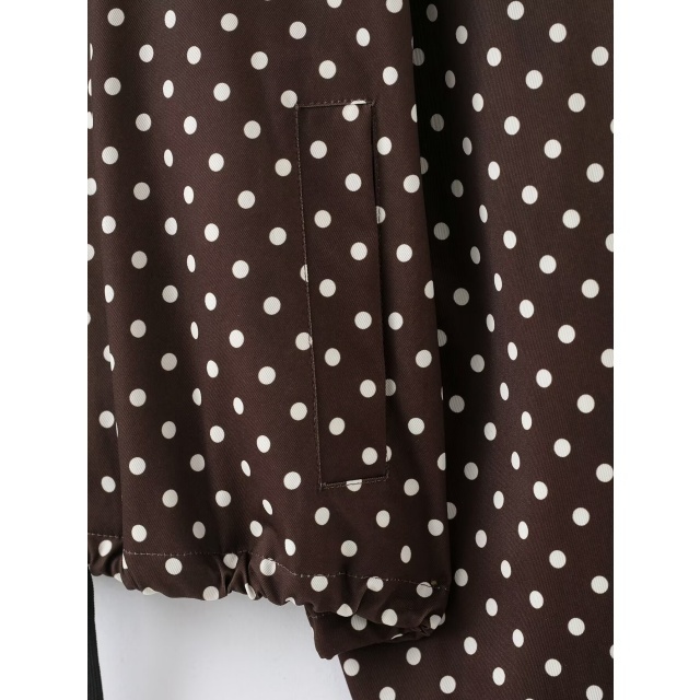 Polka Dot Printed Jacket Top Two Pieces Short Set