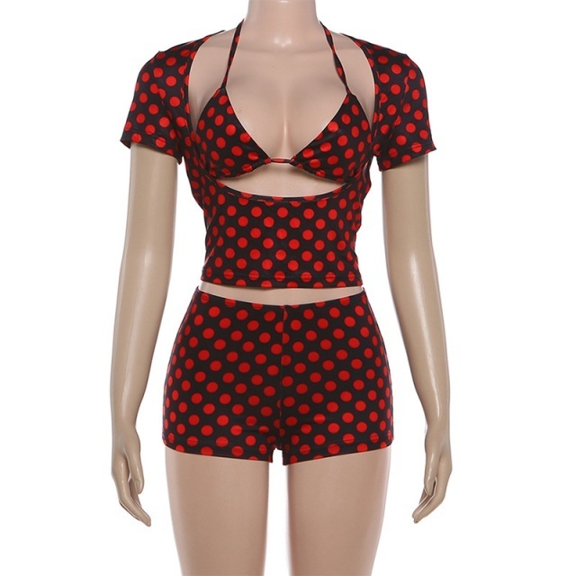 Printed Bikinis Top 3 Pieces Short Set