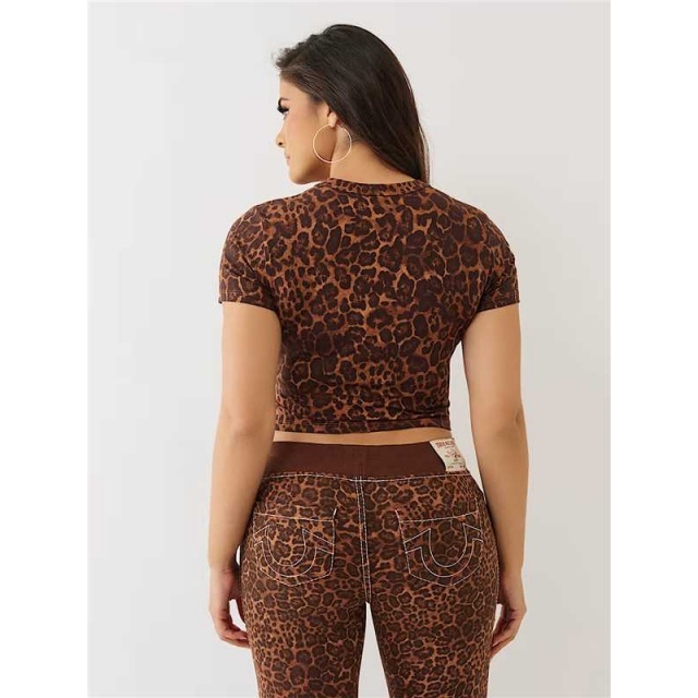 Leopard Printed Flare Pant Set Two Pieces