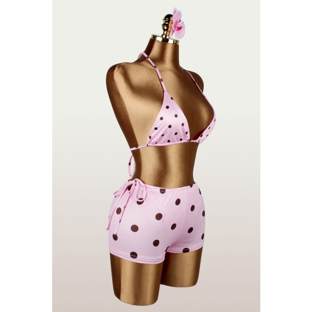 Dots Printed Beachwear Bikinis Set 3 Pieces