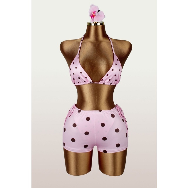 Dots Printed Beachwear Bikinis Set 3 Pieces