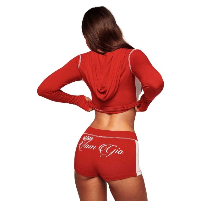 Hooded Zipper Up Top Two Pieces Short Set