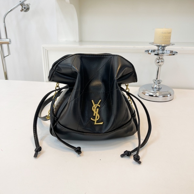 Metal Logo Leather Fashion Crossbody Bucket Bags