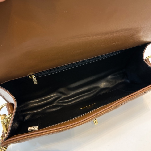 Metal Logo Leather Women Messenger Bags
