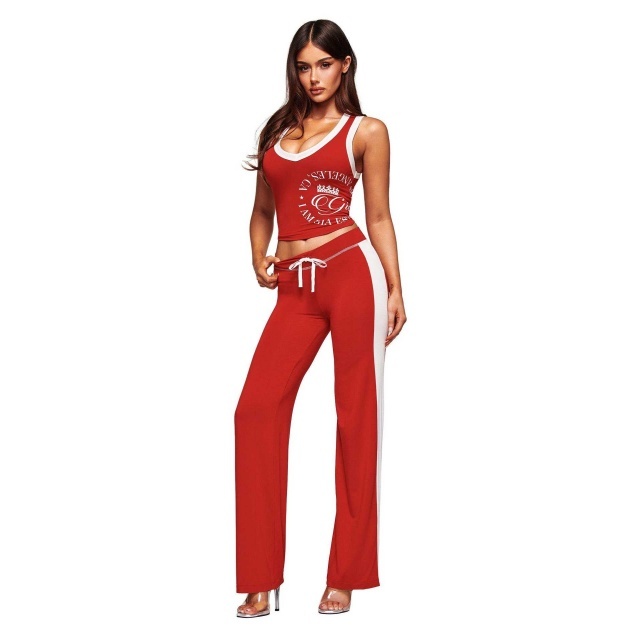 Sleeveless Tank Top Long Pant Set Two Pieces