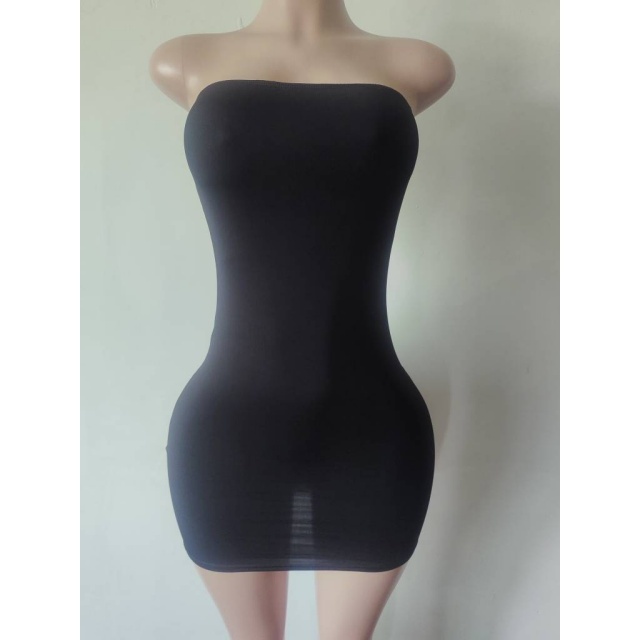 Solid Color Tube Bodycon Mini Dress