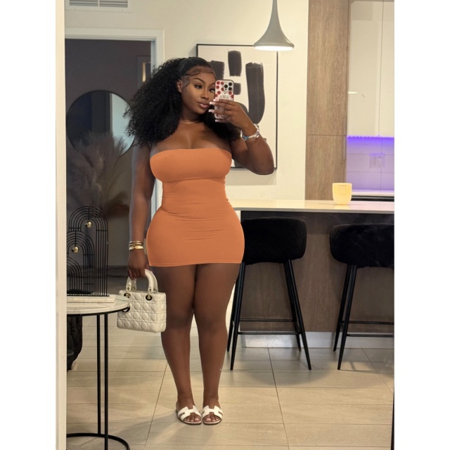 Solid Color Tube Bodycon Mini Dress