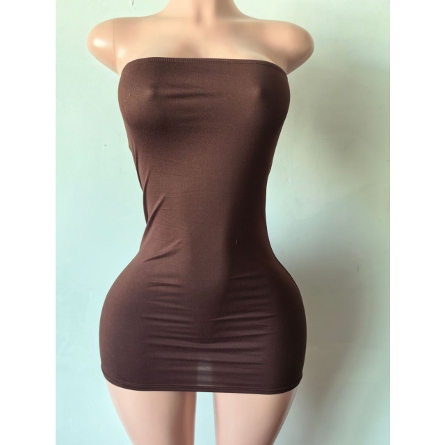 Solid Color Tube Bodycon Mini Dress