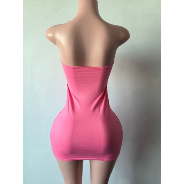Solid Color Tube Bodycon Mini Dress