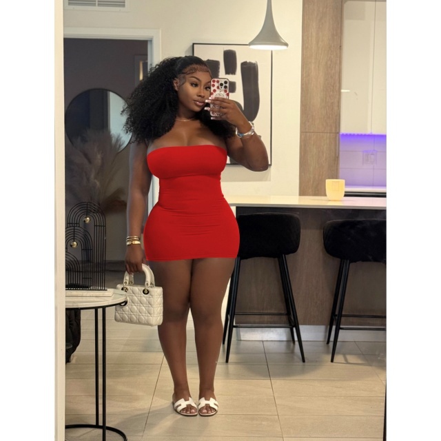 Solid Color Tube Bodycon Mini Dress