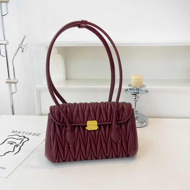 Luxury Fashion Leather Ruched Purses