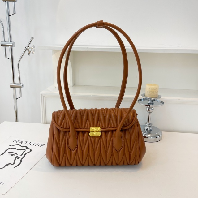 Luxury Fashion Leather Ruched Purses