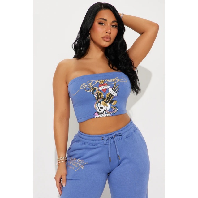 Off Shoulder Tube Top Wide-legs Pant Set