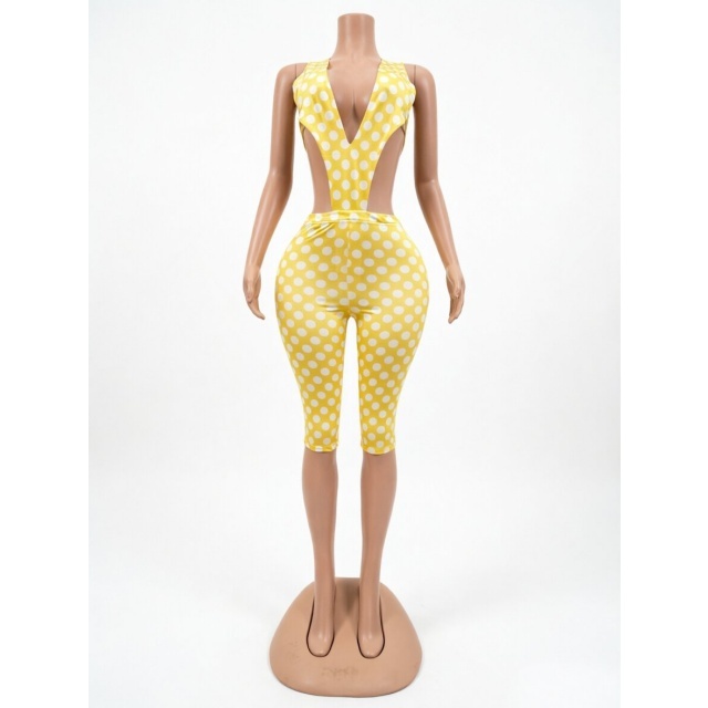 Printed Plunging V Neck Bodysuit Slim Fit Midi Pant Set