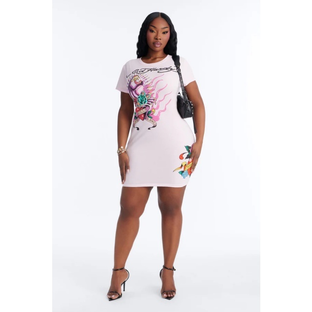 Chic Printed Short Sleeve Bodycon Dress