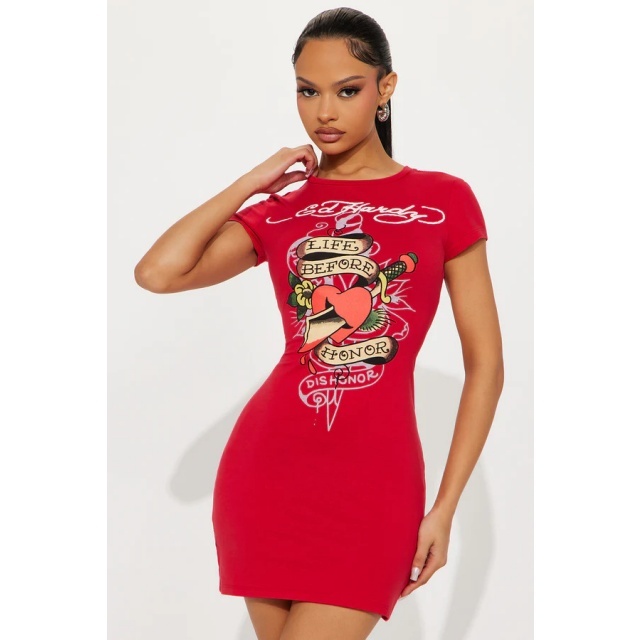 Streetwear Fashion Printed Slim Fit Mini Dress