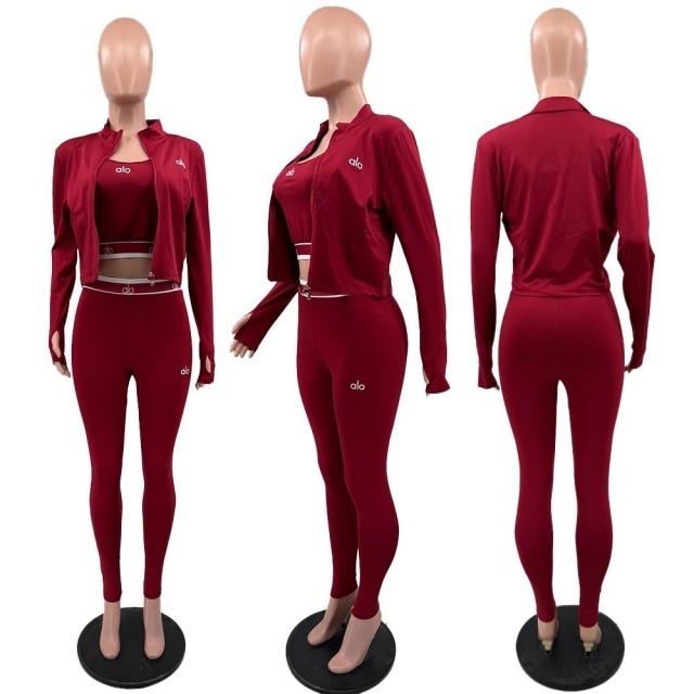 Fashion Embroidery 3 Piece Tracksuit Set