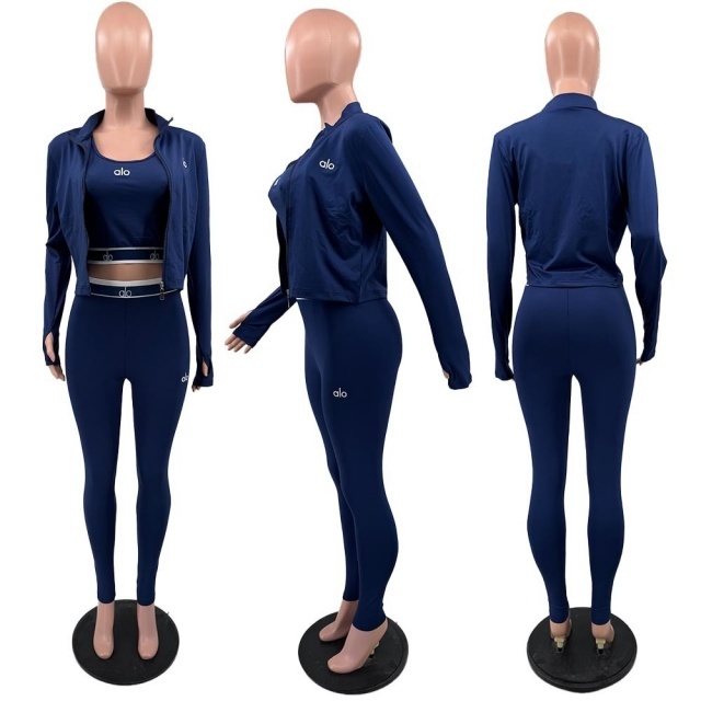 Fashion Embroidery 3 Piece Tracksuit Set