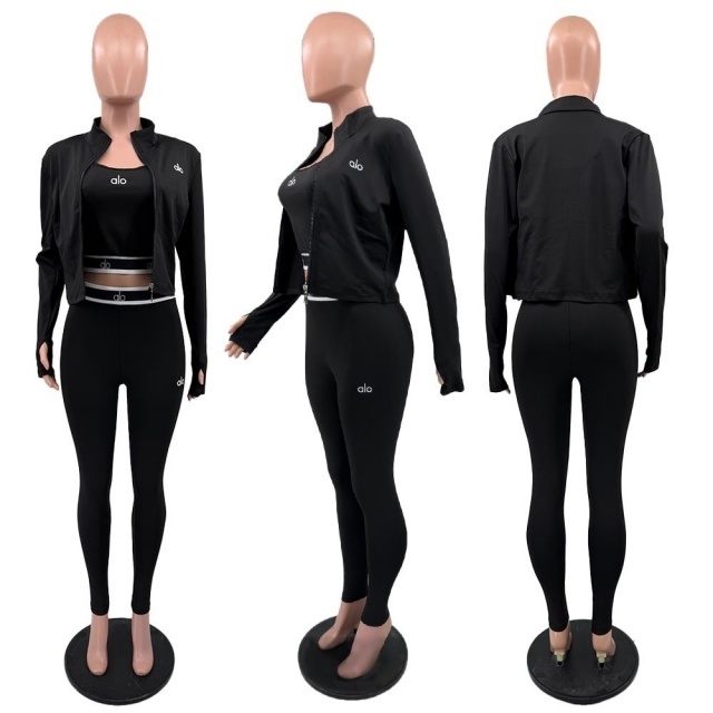 Fashion Embroidery 3 Piece Tracksuit Set