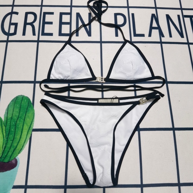 Metal Logo Fashion Strappy Bikini Set