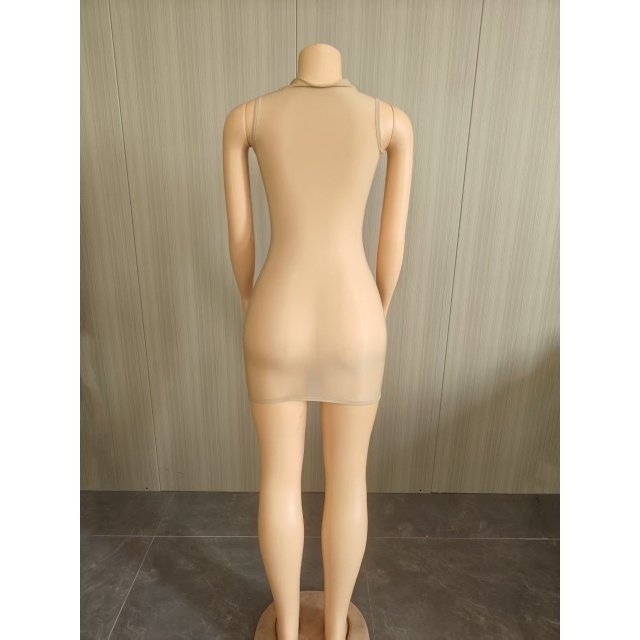 Sleeveless Sheer Mesh Tight Lingerie Dress