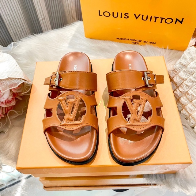 Buckle Strap Hollow Out Luxury Flat Slides