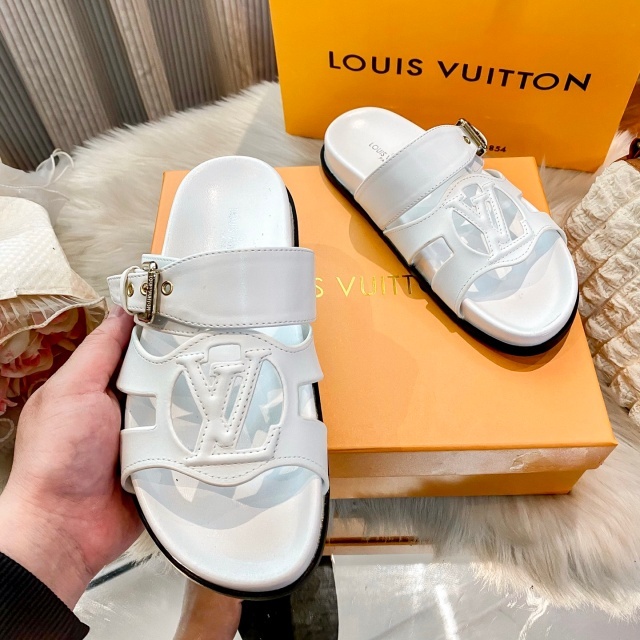 Buckle Strap Hollow Out Luxury Flat Slides