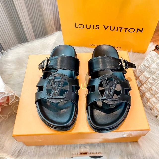 Buckle Strap Hollow Out Luxury Flat Slides