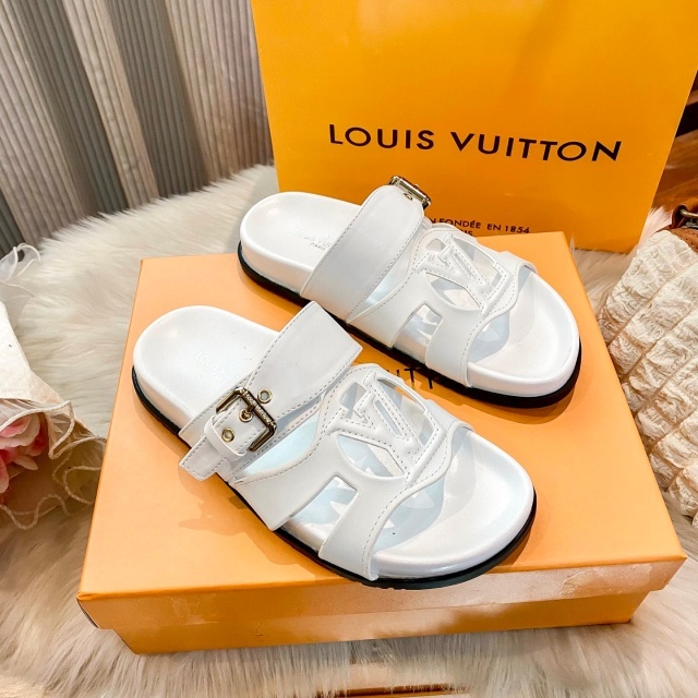 Buckle Strap Hollow Out Luxury Flat Slides