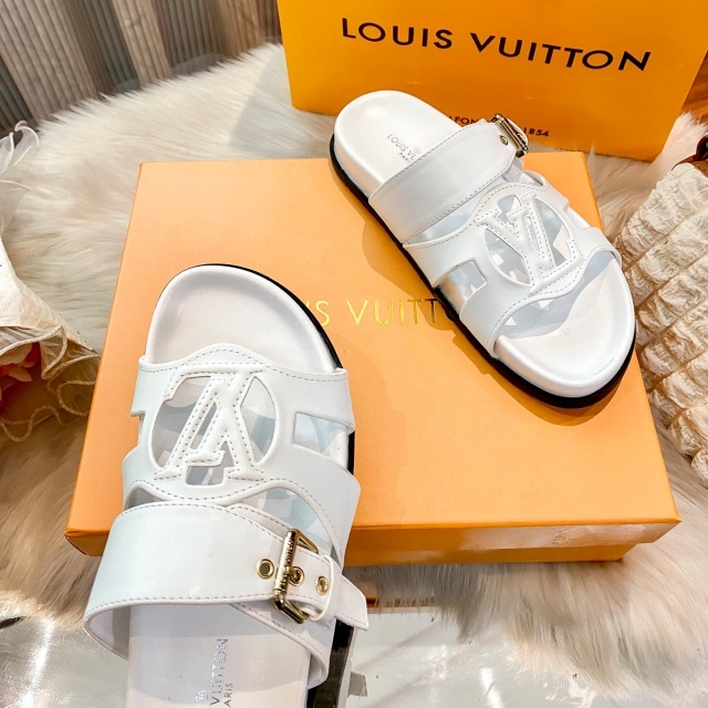 Buckle Strap Hollow Out Luxury Flat Slides