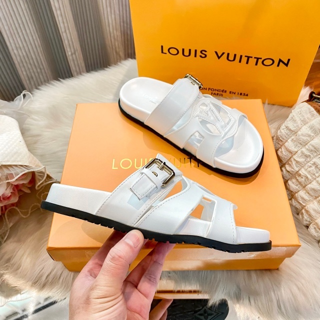 Buckle Strap Hollow Out Luxury Flat Slides