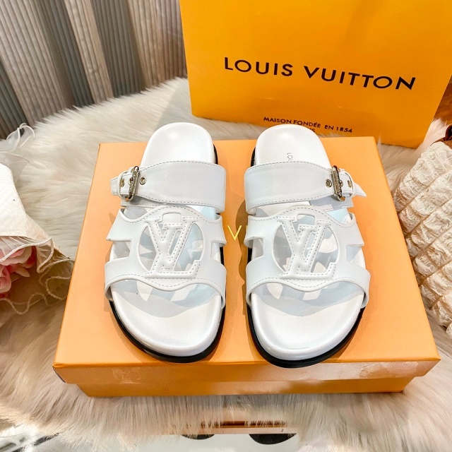 Buckle Strap Hollow Out Luxury Flat Slides