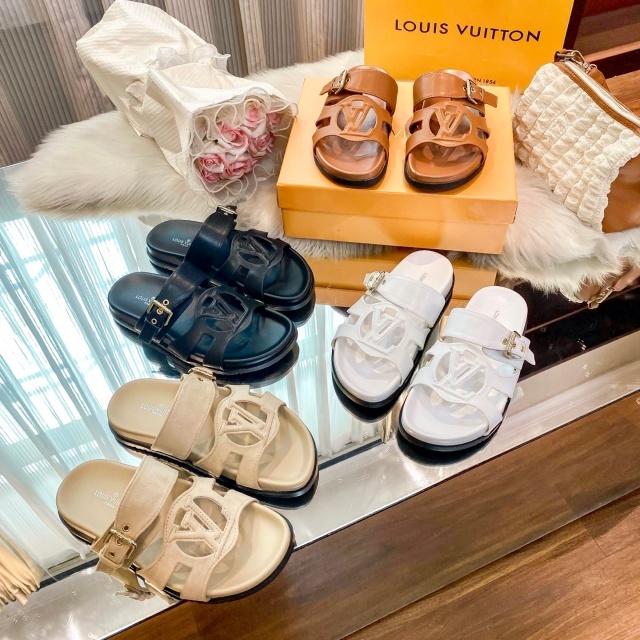Buckle Strap Hollow Out Luxury Flat Slides