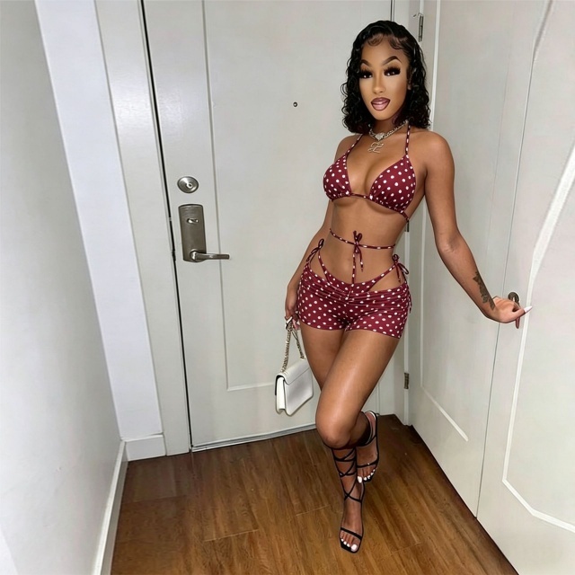 Printed Beachwear Bikinis Set 3 Pieces