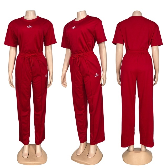 Casual O Neck Top Wide Legs Pant Set