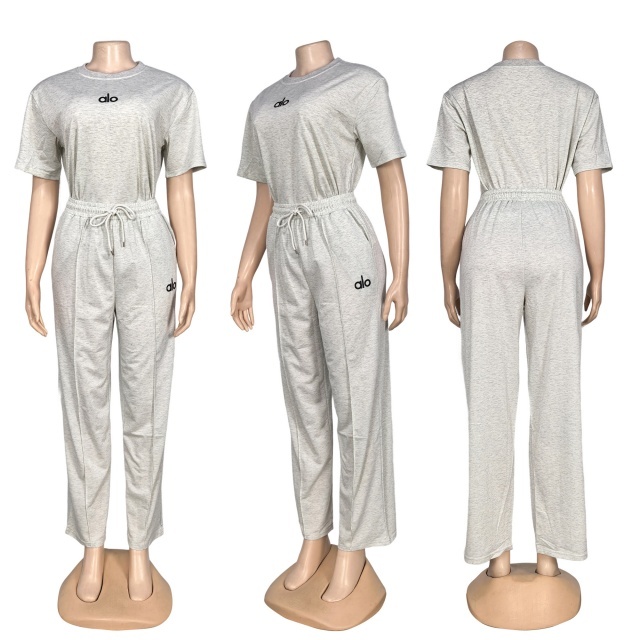 Casual O Neck Top Wide Legs Pant Set