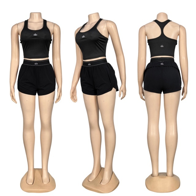 U Neck Tank Top Activewear Short Set