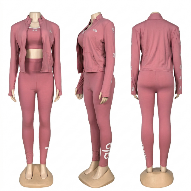 Luxury Fashion Women 3 Piece Tracksuit Set