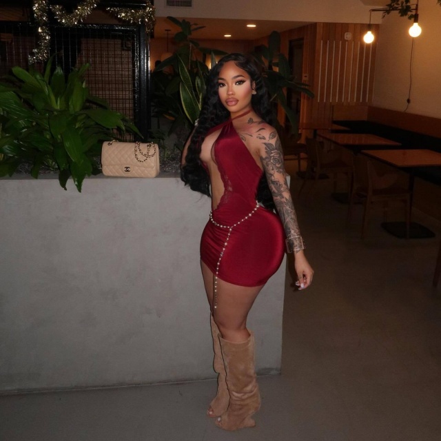 Halter Deep V Neck Bodycon Mini Dress