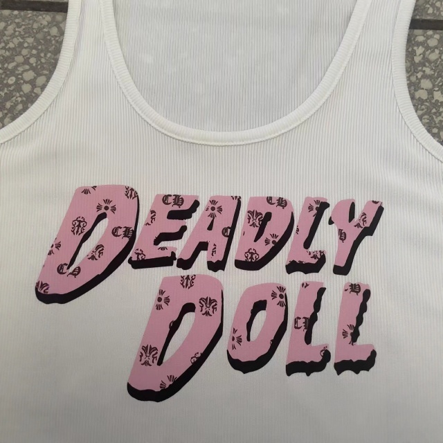 Letters Printed U Neck Tank Top