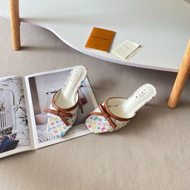 Printed Leather Women Thin Heeled Sandals