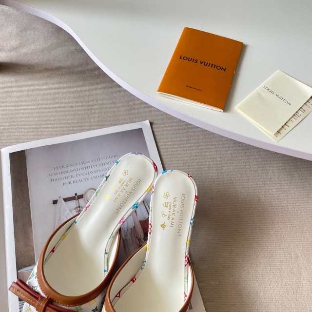 Printed Leather Women Thin Heeled Sandals