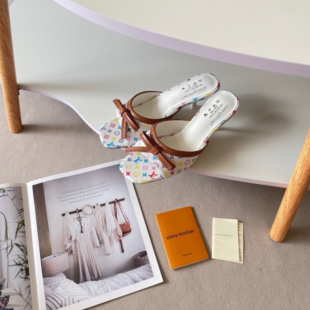 Printed Leather Women Thin Heeled Sandals