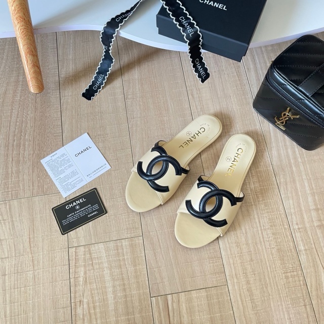 Leather Fashion Women Flat Slides