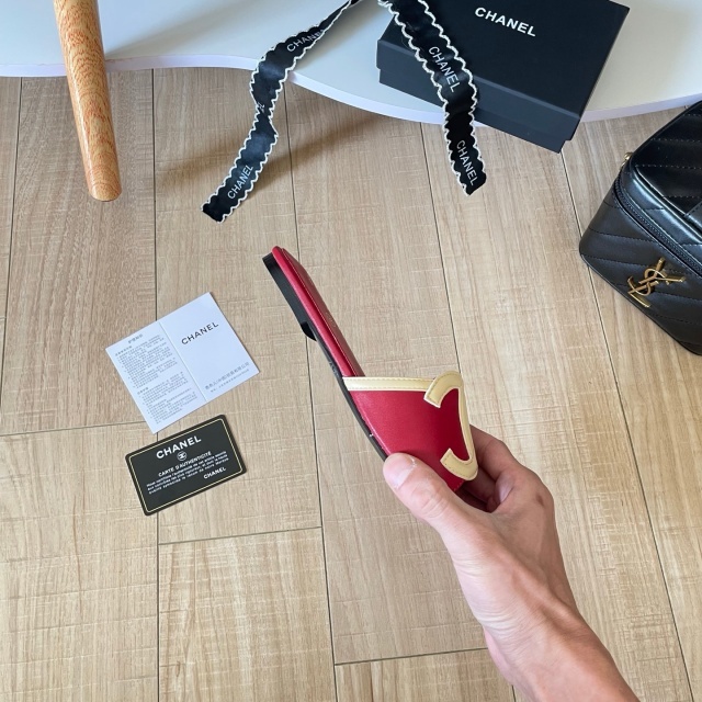 Leather Fashion Women Flat Slides