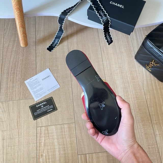 Leather Fashion Women Flat Slides