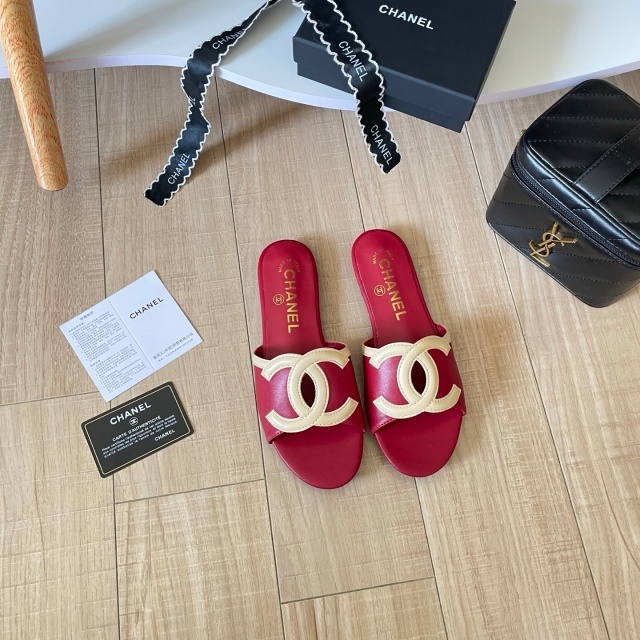 Leather Fashion Women Flat Slides