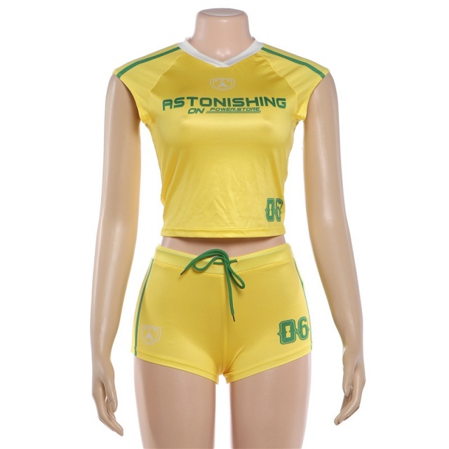 Letters Printed Casual Short Set