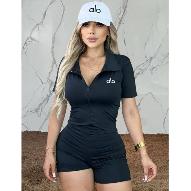 Zipper Short Sleeve Sport Romper